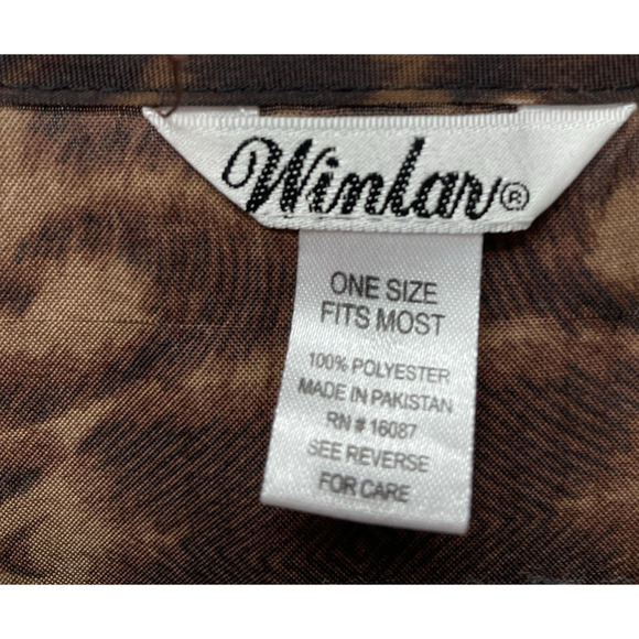 VTG Winlar Kaftan Maxi Muumuu Dress Animal Print Satin Mrs Roper Mob Wife OSFM - Picture 6 of 7